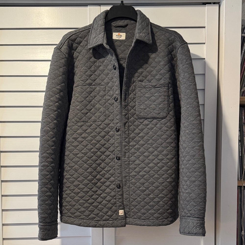 Marine Layer quilted button up overshirt